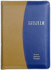 Біблія 055 Z Ti Жовто-синя, шкірзам, застібка, паралельні посилання в середині