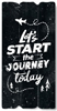 Декоративная табличка 15х30 "Let′s start the journey today" черная, на англ.языке