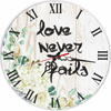 Часы настенные Decor Home "Love never fails", белые, цветные